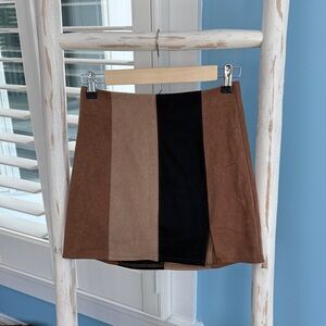 Altar'd State Brown and Black Mini Skirt